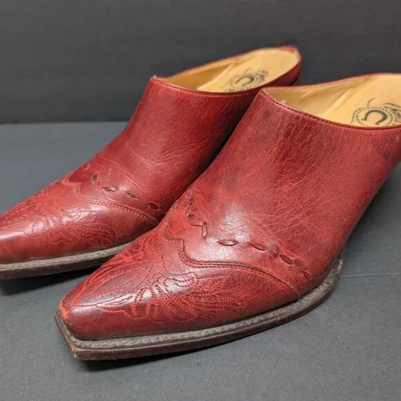 Lucchese Red Ankle Boots - Picture 4 of 9